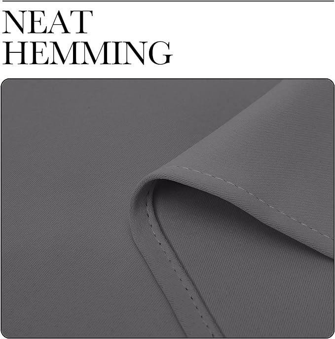 NICETOWN Bedroom Curtains Blackout Drapery Panels, Three Pass Microfiber Thermal Insulated Solid Ring Top Blackout Window Curtains/Drapes (Two Panels, 42 x 48 inches, Gray)
