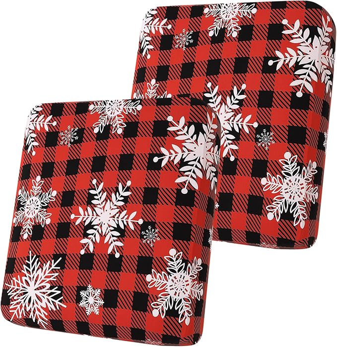 Smiry Printed Couch Cushion Covers, Stretch Soft Couch Covers for Sofa, Washable Non-Slip Sofa Slipcover Furniture Protector for Indoor and Outdoor (2 Pack, Burgundy)