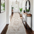 3x15 Washable Hallway Runner Rug - Vintage Kitchen Runners Low Pile Carpet Soft Thin Floor Runner with Rubber Backing for Entryway Living Room Home Decor (Cream/Camel)