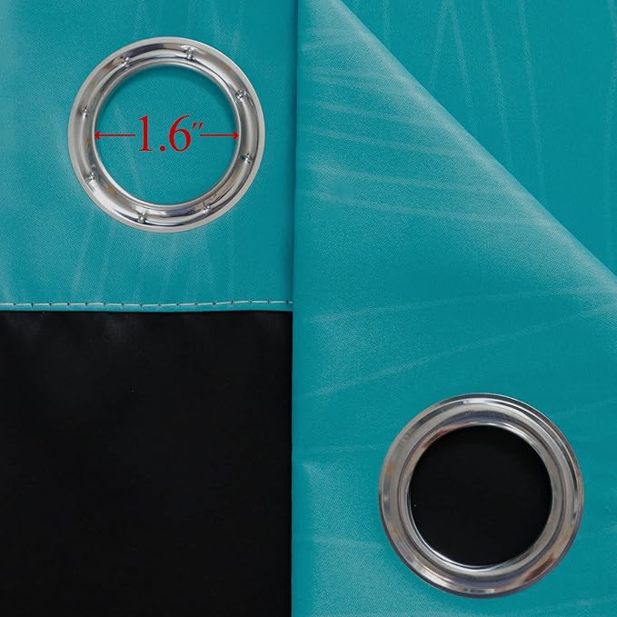 Estelar Textiler Teal and Purple Ombre Blackout Curtains 96 Inches Long 2 Panels for Living Room, Grommet Thermal Insulated Gradient Drapes, Full Light Blocking Curtains for Bedroom, 42x96 Inch