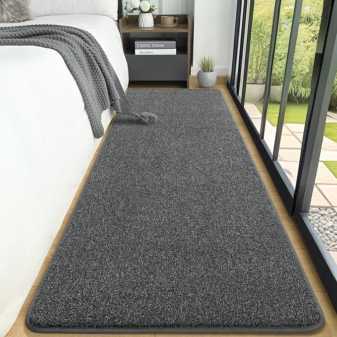 AROGAN Washable 2x8 Runner Rug for Hallway, Long Runner Rugs wtih Soft Memory Foam for Bedroom, Non Slip Backing Carpet Runners for Hallways, Kitchen, Bathroom, Entryway Home Decor, Black and White