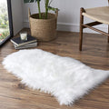 Faux Fur Rug Sofa Chairs Cover, White Small Rug for Bedroom, 2X3 Shaggy Furry Rugs for Kids Room, Shag Fluffy Rugs for Nursery Room, Soft Fuzzy Plush Carpet, Cute Floor Dorm Decor