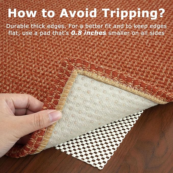 KOZYFLY Runners for Hallways 2x8 ft Washable Kitchen Runner Non Slip Rubber Backed Hall Runners Cotton Entryway Runner Rugs Floor Carpet for Indoor Backdoor Bedroom Kitchen, Orange/Tan