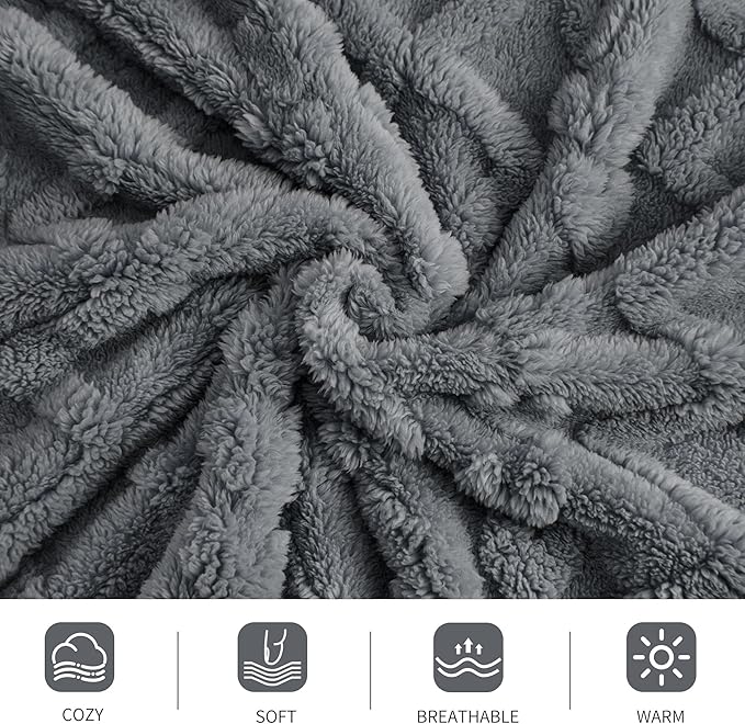 Aganear Blanket King Size - Lightweight Portable Fuzzy Cozy Soft for Couch, Sofa, Bed, Office - Breathable, Skin-Friendly for All Season Accessories (108"x90", Gray)