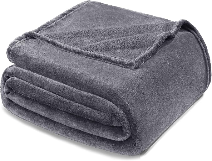 Exclusivo Mezcla Fleece Throw XL Blanket for Couch, Sofa, Super Soft and Warm Dark Grey Blankets, All Season, Cozy, Plush, Lightweight, 50x70 Inches