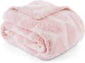 Bedsure Pink Leopard Throw Blanket, Pink Knit Plush Throw Blanket, Gift for Girlfriends Women Friends- Super Soft, GentleSoft Cozy & Warm, Breathable & Lightweight for Bed & Sofa, 50x60 Inches