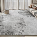 5x7 Area Rugs for Living Room-Machine Washable Rug Ultra Soft Non Slip Area Rug Modern Abstract Dahlia Indoor Carpet Rugs for Bedroom Dining Room Playroom Nursery Bedside Office, Grey