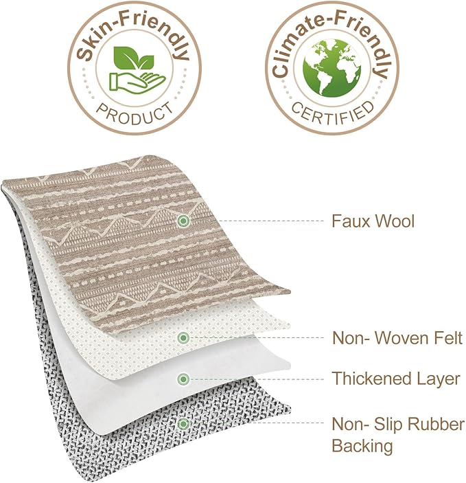 Nakagishi 5x7 Area Rugs Living Room: Washable Boho Large Neutral Soft Rug Farmhouse Stain Resistant Modern Indoor Non-Slip Floor Carpet for Bedroom Nursery Kids Playroom Office Dining Room Dorm
