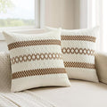 MIULEE Set of 2 Coco Brown Boho Decorative Pillow Covers 20x20 Inch Farmhouse Rustic Couch Throw Pillows Modern Spring Cotton Cushion Covers Retro Cute Macrame Woven Home Decor for Bed Sofa Chair