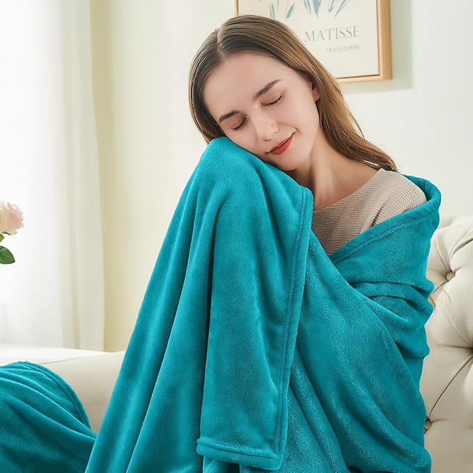 BEDELITE Throw Blanket for Couch and Bed - 300GSM Luxury Plush Cozy Fleece Blanket 50x60 Inches Bluebird, Soft Lightweight Blanket for Travel Camping