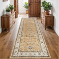 Washable Runner Rug 3x8 - Hallway Runner Rug Kitchen Rugs and Mats Non Skid Washable Waterproof Carpet Runner for Living Room Bedroom Bathroom (Gold, 3X8)