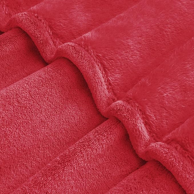 BEDELITE Big Fleece Blanket 120" x 120" (10' x 10'), Super Soft Fluffy Fuzzy Oversized King for Bed, Couch, Sofa, Camping, Extra Large Blanket Fits Your Whole Family, Red