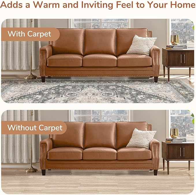 OPPODREAM Soft Entryway Rug 2x8, 2x8 Rug Runner, Washable Hallways Carpet 2 x 8 with Non Slip Backing, Low-Pile Bedside Carpet 2 x 8, Long, Faux Cashmere, Greenish Grey