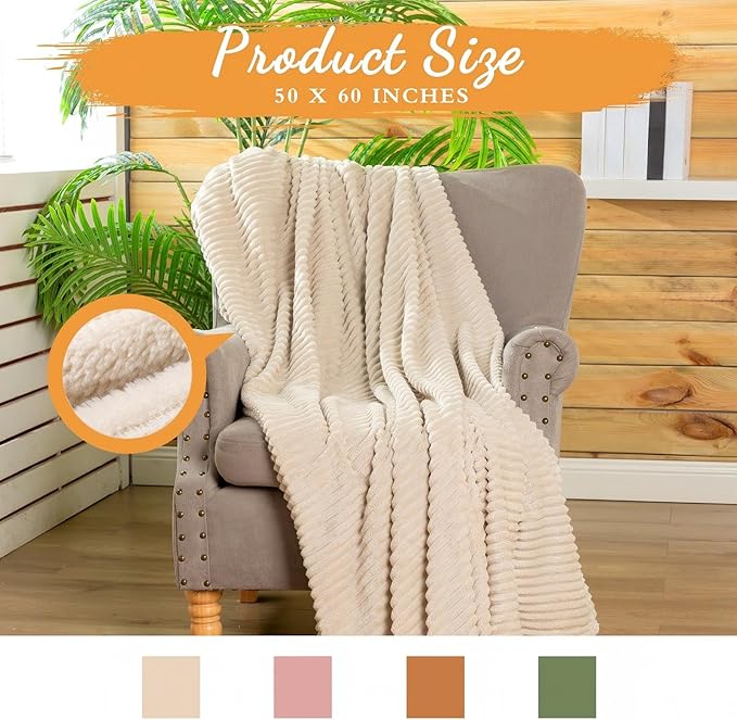 Buryeah 24 Pcs Flannel Throw Blanket Bulk 50 x 60 in Sleepover Blanket Outdoor Wedding Throw Lightweight, Oeko-tex Standard 100 Certified for Sofa Homeless Gifts (Sage Green,Ivory,Pink,Terracotta)