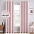 MIULEE Linen Texture 90 Inches Curtains for Bedroom 100% Blackout Thermal Insulated Pink Curtains Grommet Room Darkening Curtains/Draperies for Living Room Nursery 52x90 Inch (2 Panels)