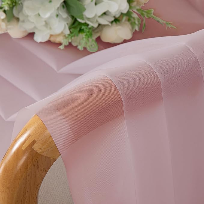 OVZME Blush Pink Sheer Curtains 72 Inches Long 2 Panels - Soft Light Filtering Window Sheer Panels for Living Room/Bedroom, Top Dual Rod Pocket, 1 Pair, Each 42Wx72L Inches
