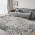 6 x 9 Area Rugs for Living Room, Machine Washable Non Slip Rug Ultra Soft Low Pile Indoor Carpet Modern Abstract Rugs for Bedroom Office Room Dining Room Beside, Grey