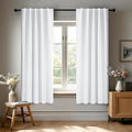 Deconovo Room Darkening Curtains, Thermal Insulated Noise-Reducing Window Panels for Bedroom, Living Room and Home Office, 2 Panels, Pure White, 42W x 45L Inch