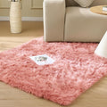 ORINOVA Pink Faux Sheepskin Fuzzy Fur Rugs for Bedroom Washable Shaggy Area Rugs for Living Room 3x5 Nursery Rug