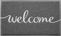 CozyBounty Grey Door Mat Welcome Mats Outdoor Indoor Non-Slip Doormat for Entryway Low-Profile Floor Mat for Yard, Garage, High Traffic Areas (36"x24", Grey)