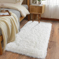 Ultra Soft Runner Rugs for Bedroom Hallways with Upgraded Non-Slip Rubber Backing & Thick Memory Sponge, 2 Packs 2x4 Feet Fluffy Shag Throw Area Rug for Bedside Dorm Cream