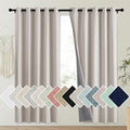 NICETOWN Brich Vintage Open Linen Weave Flax Thermal Curtains, 100% Blackout Curtains 72" Long for Dining Room, Soundproof Window Treatment Drapes for Laundry Room, 62" Wide Per Panel, Set of 2