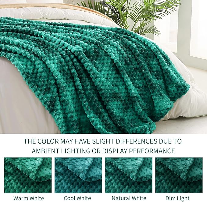 Exclusivo Mezcla Fleece Throw Blanket for Couch, Extra Large Fuzzy Tie-dye Teal Bed Blankets, Soft Cozy Plush Sofa Throws for All Seasons, 50x70 Inches