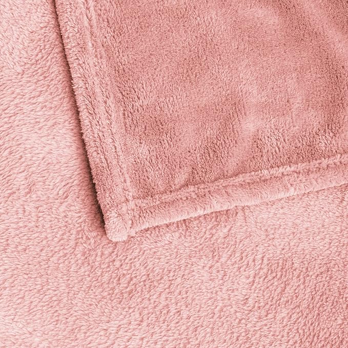 BEDELITE Fleece Blankets Queen Size Pink Throw Blankets for Bed, Luxury Plush Cozy Fuzzy Blanket 90x90 inches, Super Soft Warm Lightweight Throw Blanket All Seasons Suitable