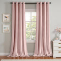 MIULEE Velvet Curtains Baby Pink Elegant Grommet Thermal Insulated Soundproof Room Darkening Curtains/Drapes for Classical Living Room Bedroom Decor 52 x 108 Inch Set of 2
