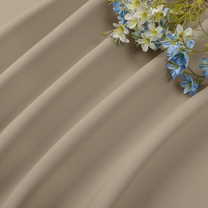 CUCRAF Light Beige Blackout Curtains Customize, Rod Pocket Room Darkening Curtain for Bedroom Living Room, Thermal Insulated Window Drapes 1 Panel (Custom Size, Color)