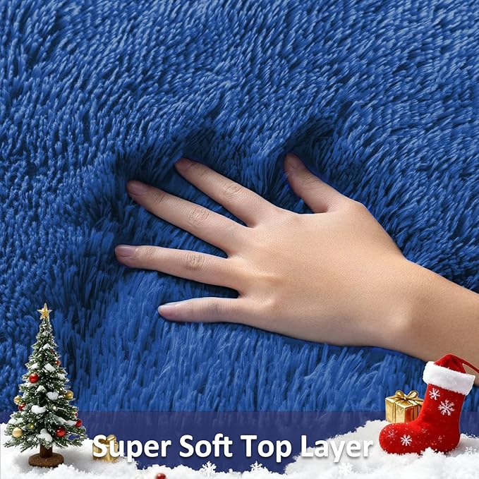 Ophanie Blue Rug, Boys 3x5 Rugs for Bedroom Royal Dark Blue Carpet Nursery Aesthetic, Kids Playroom Navy Area Rugs for Girls Teen Home Decor