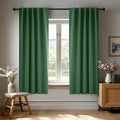 Deconovo Short Blackout Curtains for Small Windows Thermal Insulated Rod Pocket and Back Tab Curtains 42Wx45L Inch Dark Forest 2 Panels