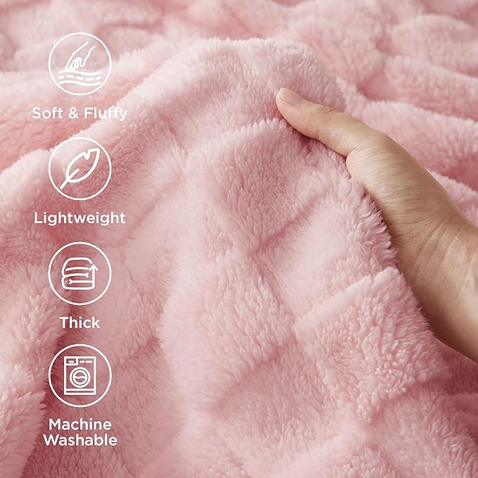 Bedsure GentleSoft King Size Blanket for Bed - Super Soft Cozy Blankets, Large Fuzzy Fleece Throw for Bedroom Decor, Pink,108x90 Inches