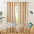 NICETOWN Linen Burlap Curtains 108" Long for Windows, Grommet Top Privacy Added Privacy with Light Filtering Linen Blend Window Treatments for Bedroom/Living Room, W55 x L108, Set of 2