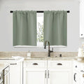 NICETOWN Window Curtains Blackout Drapes - Thermal Insulated Solid Rod Pocket Blackout Curtains/Draperies for Living Room (Sage Green, One Pair, 29 by 20-Inch)