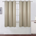 LEMOMO Beige Blackout Curtains 34 x 63 Inch Length/Set of 2 Curtain Panels/Thermal Insulated Room Darkening Blackout Curtains for Bedroom