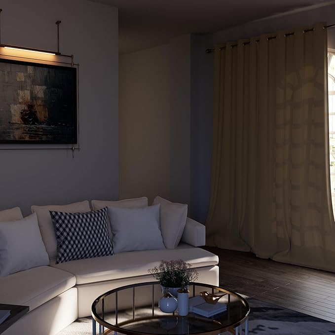 BGment Blackout Curtains - Grommet Thermal Insulated Room Darkening Bedroom and Living Room Curtains, Set of 2 Panels (52 x 84 Inch, Champagne)