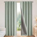 Joydeco Blackout Curtains for Bedroom - 90 Inch Long 100% Light Blocking 2 Panels Sage Green Drapes, Thermal Insulated Room Darkening Curtains, Linen Textured for Living Room, Rod Pocket & Back Tabs
