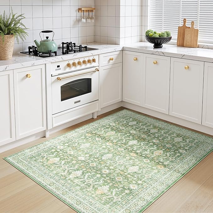 Lofus 3x5 Area Rug for Entryway, Light Green Non Slip Area Rugs for Kitchen, Washablee Soft Rugs for Bedroom, Living Room, Tool Room Nursery Kids Room Decor