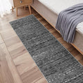 Moroccan 2'6"x8' Hallway Runner Rug - Kitchen Rugs Washable Bedroom Floor Carpet Non-Slip Living Room Rug Rubber Backing Mat Low Pile 2'6"x8' Black