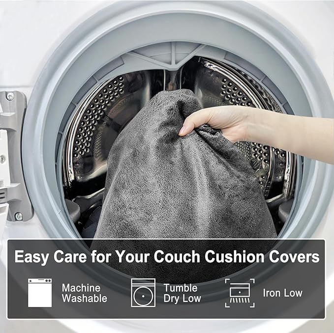 Leather Look Couch Cushion Covers Sofa Seat Slipcovers Sets Couches Furniture Protector for Sectional Armchair Loveseat Pets Kids Stretch Spandex Fabric (1 Cushion Armchair, Light Grey)