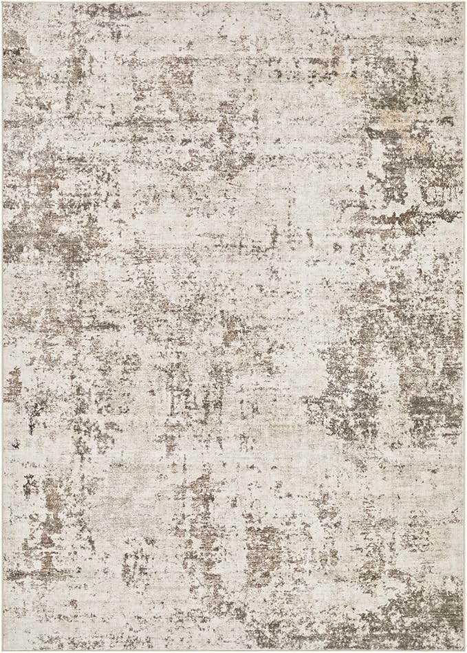 UERMEI 6x9 Area Rug Living Room Rugs - Washable Neutral Modern Abstract Soft Thin Large Rug Indoor Floor No Slip Rug Carpet for Bedroom Under Dining Table Home Office Decor - Dark Brown