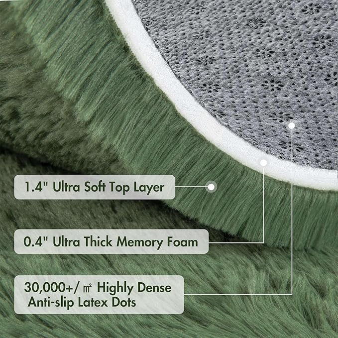 8x10 Ft Extra Large Shag Green Area Rug for Living Room, Ultra Soft Fluffy Furry Rugs for Bedroom Classroom Indoor Floor, Aesthetic Carpet for Kids Home Decor