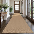 KOZYFLY Extra Long Runners for Hallways 3x16 ft Washable Kitchen Runner Non Slip Rubber Backed Hallway Rug Cotton Entryway Runner Rug Floor Carpet for Indoor Hall, Kitchen, Stair, Tan/Orange/Brown