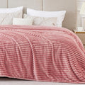 BEDELITE Fleece Blanket King Size – 3D Ribbed Jacquard Soft and Warm Decorative Fuzzy Blankets – Cozy, Fluffy, Plush Lightweight Throw Blankets for Couch, Bed, Sofa(Pink, 108x90 inches)