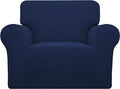 Easy-Going Stretch Oversized Chair Sofa Slipcover 1-Piece Couch Sofa Cover Furniture Protector Soft with Elastic Bottom for Kids Spandex Jacquard Fabric Small Checks Navy