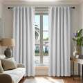 Deconovo Blackout Curtains, Thermal Insulated, W52 x L72 2 Panels, Back Tab, Machine Washable, Room-Darkening Drapes for Bedroom/Living Room Greyish White