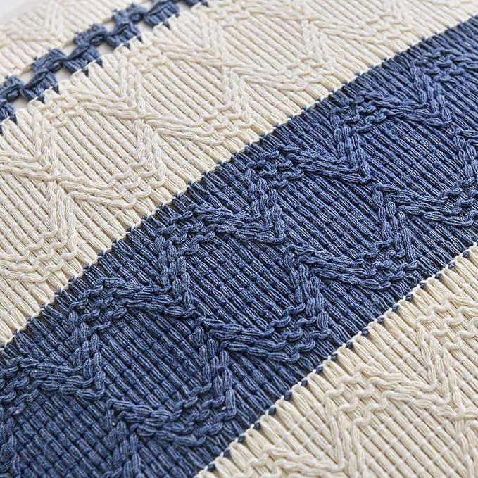 Fancy Homi Set of 1 Dusty Blue Vintage Euro Decorative Throw Pillow Cover 26x26 Inch for Couch Bed Sofa Chair Bedroom, Rustic Retro Square Cushion Case, Modern Farmhouse Boho Living Room Decor Indoors