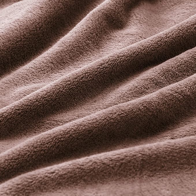 BEDELITE Fleece Blankets Queen Size Brown Throw Blankets for Bed, Luxury Plush Cozy Fuzzy Blanket 90x90 inches, Super Soft Warm Lightweight Throw Blanket All Seasons Suitable