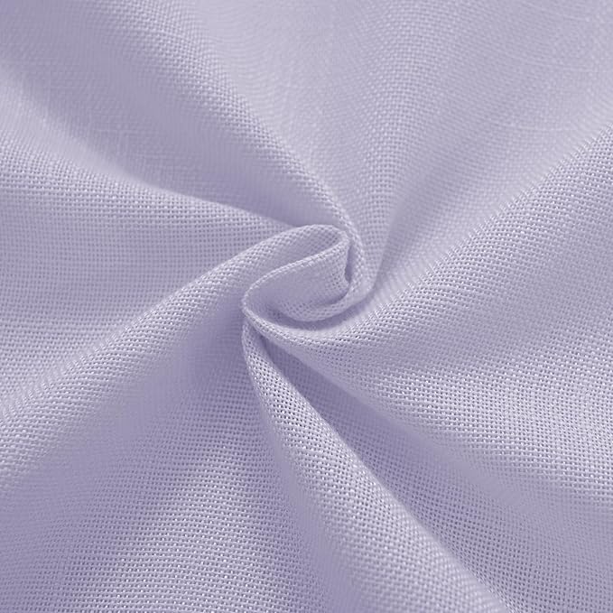 Lavender Purple Linen Curtain 90 Inch Long 2 Panels for Living Room Semi Sheer Privacy Grils Bedroom Window Curtains Rod Pocket Luxury Modern Farmhouse Decor Light Violet 52ﾗ90